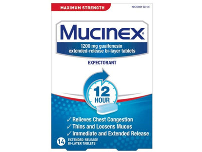 MUCINEX TB 1200MG 14 IR/ER