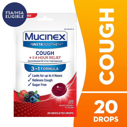 MUCINEX INSTASOOTHE DROP HNY/ECH 20CT