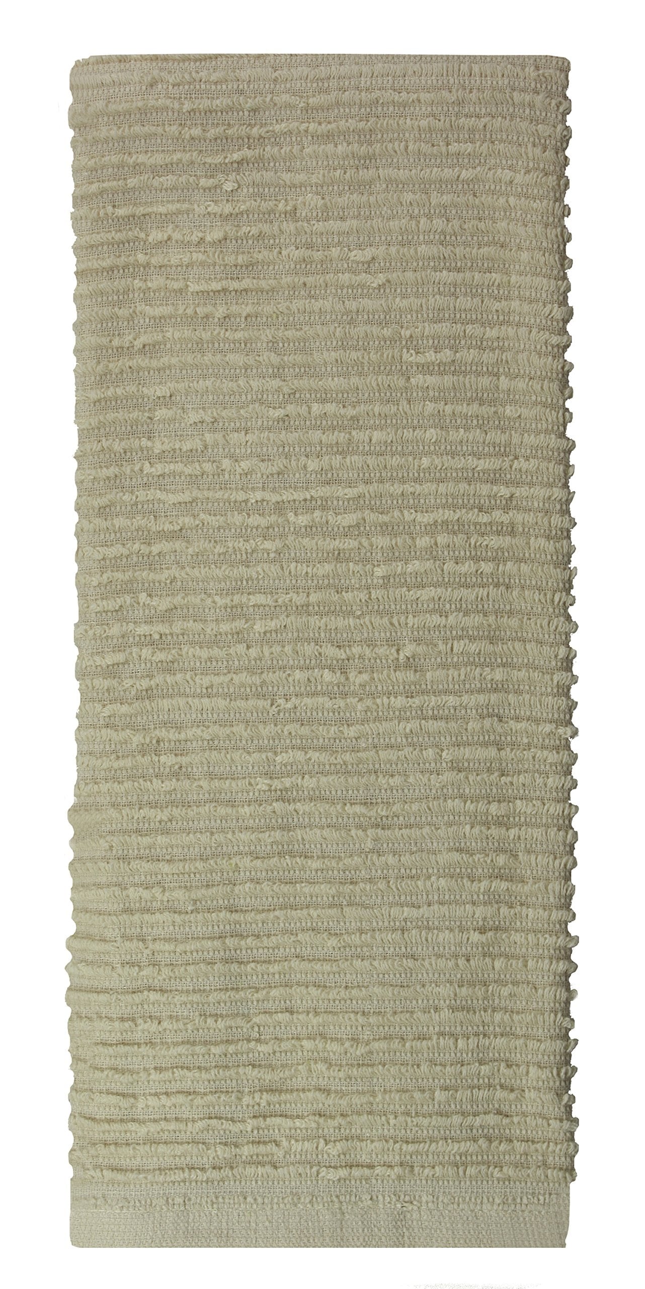 MUkitchen 100% Cotton Ridged Solid Towel - Oatmeal, 18"x28"