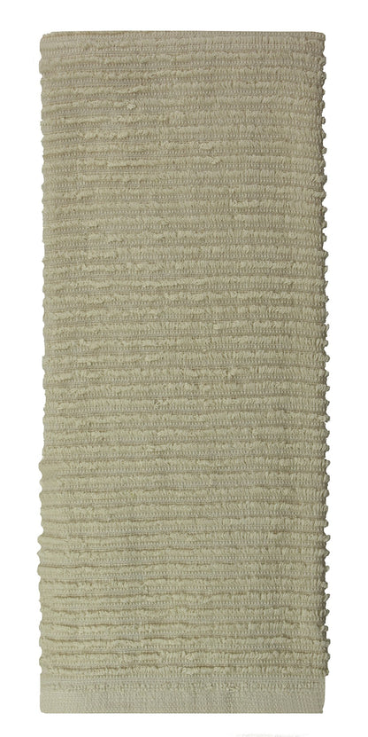 MUkitchen 100% Cotton Ridged Solid Towel - Oatmeal, 18"x28"