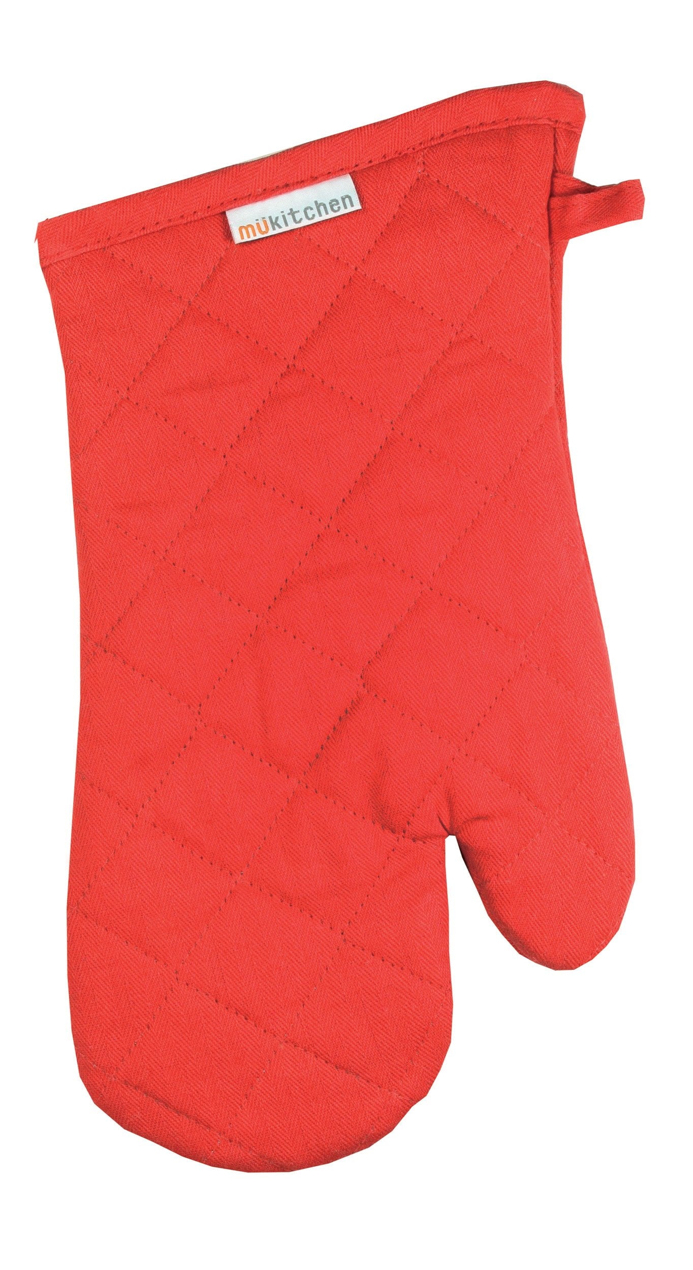 MUkitchen 100% Cotton Terry-Lined 9"x9" Potholder - Crimson