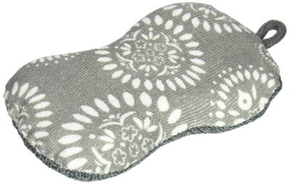 MUkitchen Durable Microfiber Sponge with Scrubber - Medallion Gray