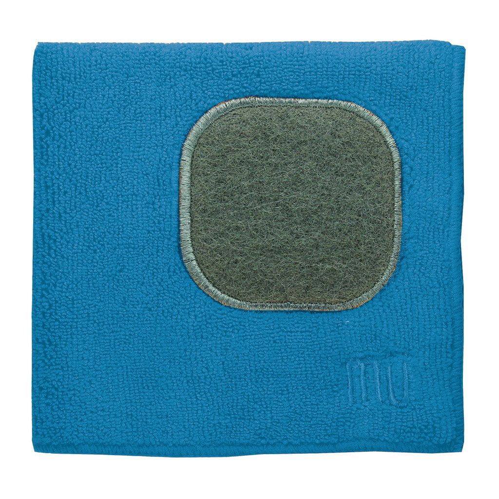 MUkitchen Microfiber Dishcloth With Built-In Scrubber - Nickel, 12" x 12"