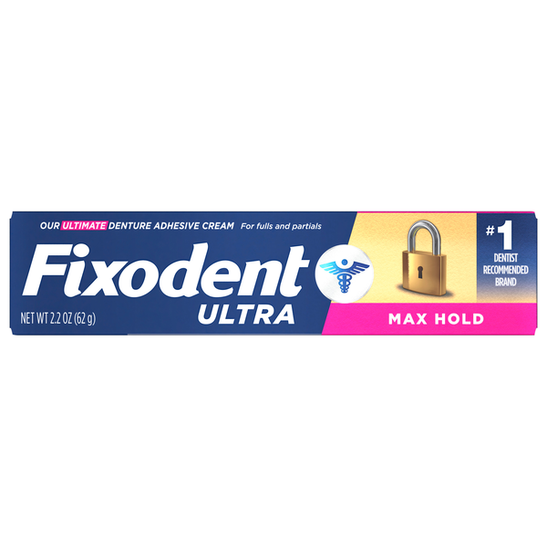 Fixodent Denture Adhesive Cream Ultra Max Hold 2.2oz
