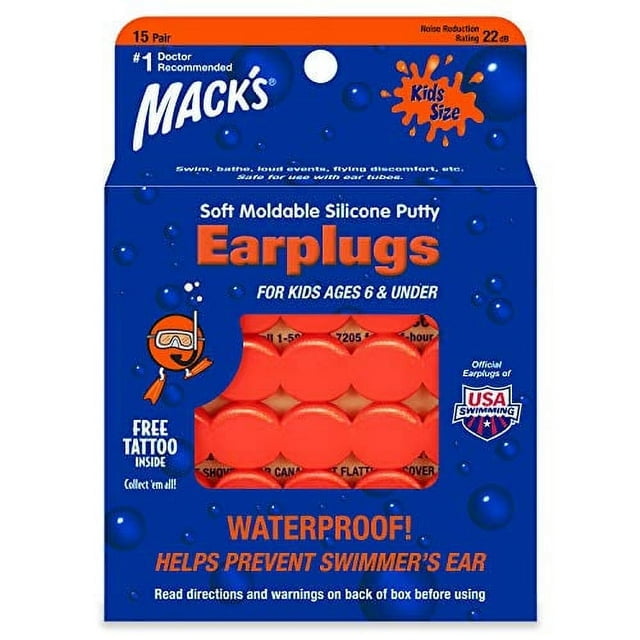 EAR PLUG KIDS SILICONE COLORS 6X6PR API