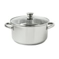 Bene Casa Stainless Steel Dutch Oven with Glass Lid, 5 Quart