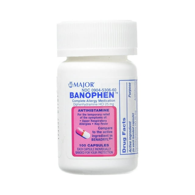 BANOPHEN 25 MG CAP 100