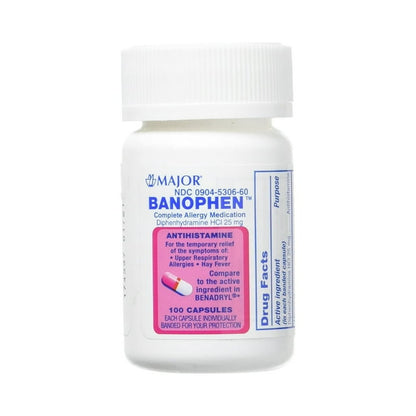 BANOPHEN 25 MG CAP 100