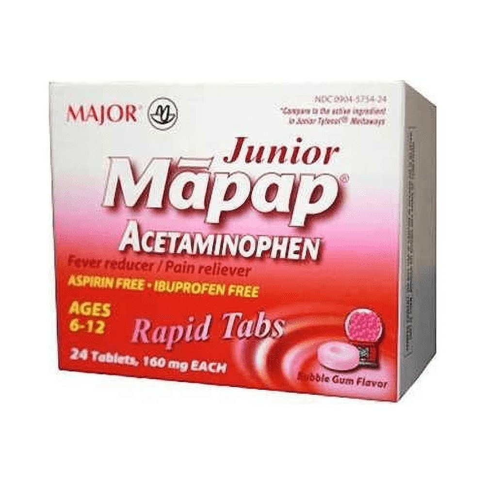 MAPAP JR ACETAM BBLGUM 160MG CHW 24