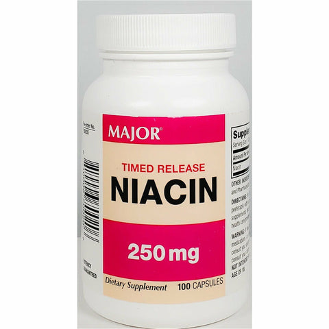 NIACIN 250MG CAPSULE TR 100CT MAJOR