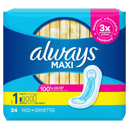 Always Pads Size 1 Maxi 48 Count Regular
