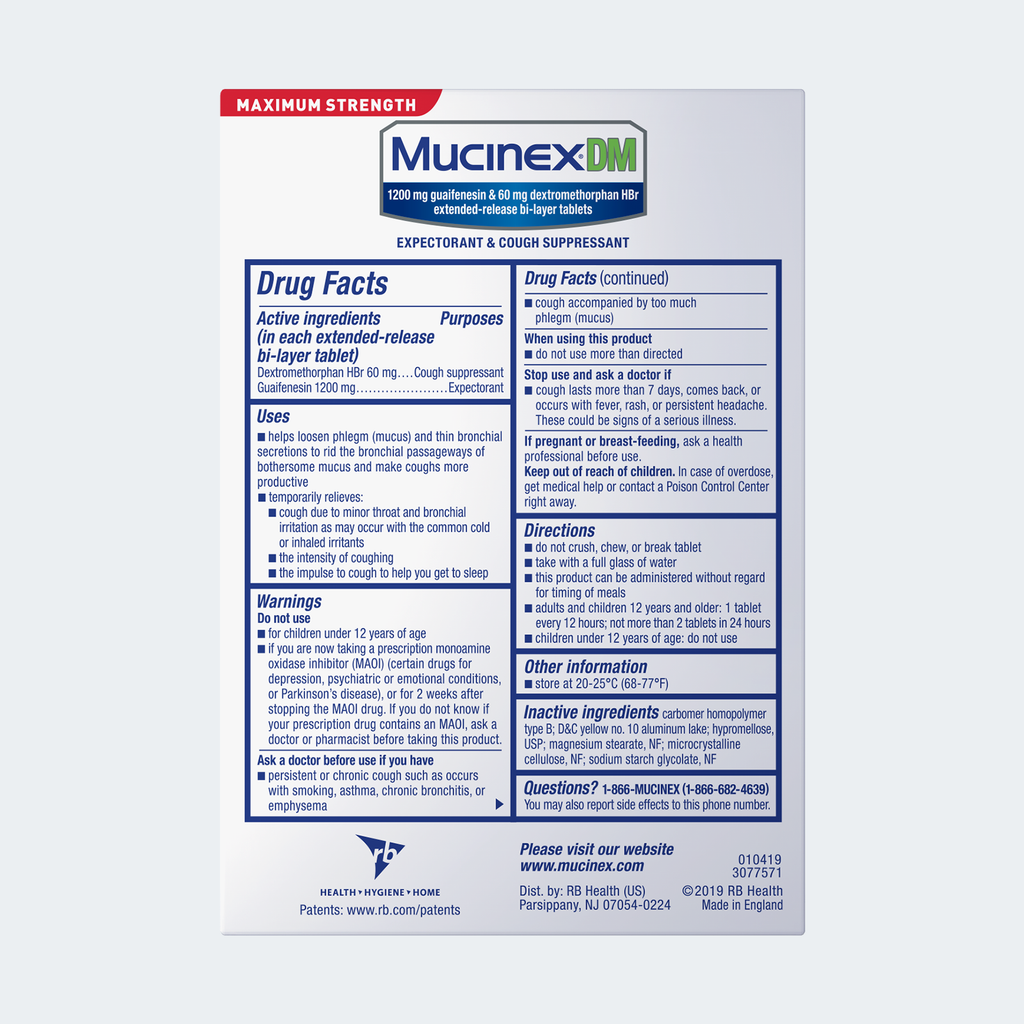 MUCINEX DM TB 600-30MG 20