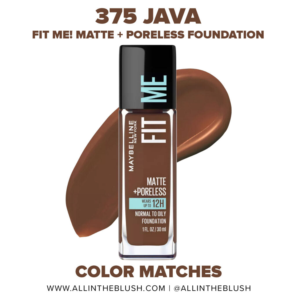 MAYBELLINE New York Fit Me Matte + Poreless Foundation Makeup, 375 Java, 1 oz