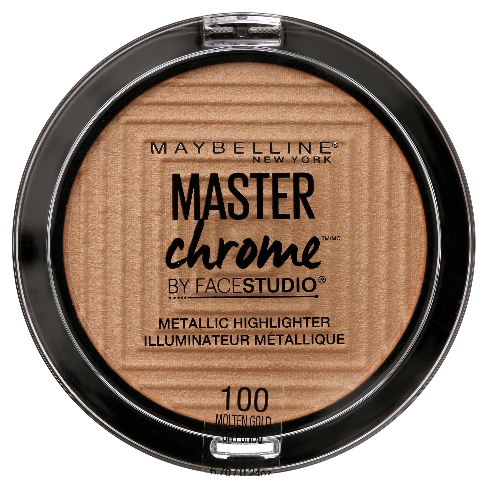 MAYBELLINE New York Facestudio Master Chrome Metallic Highlighter Makeup, 100 Molten Gold, 0.24 oz