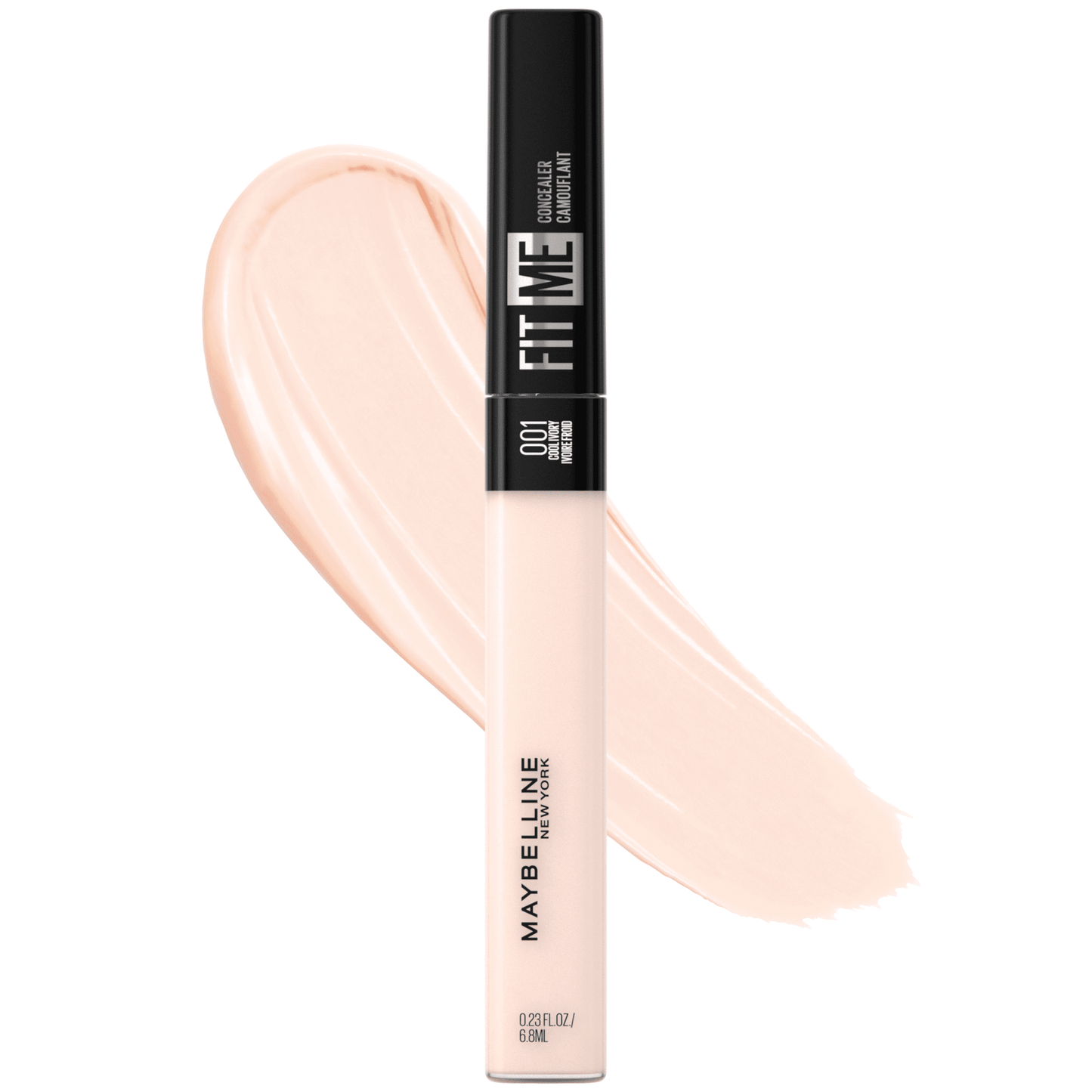 MAYBELLINE New York Fit Me Concealer Face Makeup, 001 Cool Ivory, 0.23 oz