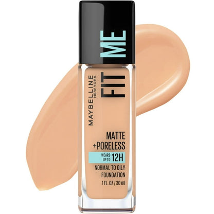 MAYBELLINE New York Fit Me Matte + Poreless Foundation Makeup, 130 Buff Beige, 1 oz