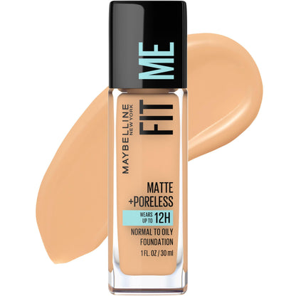 MAYBELLINE New York Fit Me Matte + Poreless Foundation Makeup, 230 Natural Buff, 1 oz
