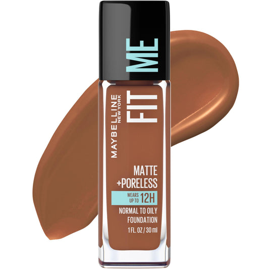 MAYBELLINE New York Fit Me Matte + Poreless Foundation Makeup, 365 Nutmeg, 1 oz