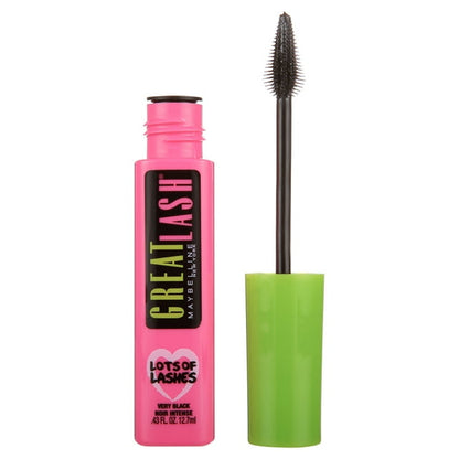 MAYBELLINE New York Great Lash Lots Of Lashes Washable Mascara, 140 Blackest Black, 0.43 oz