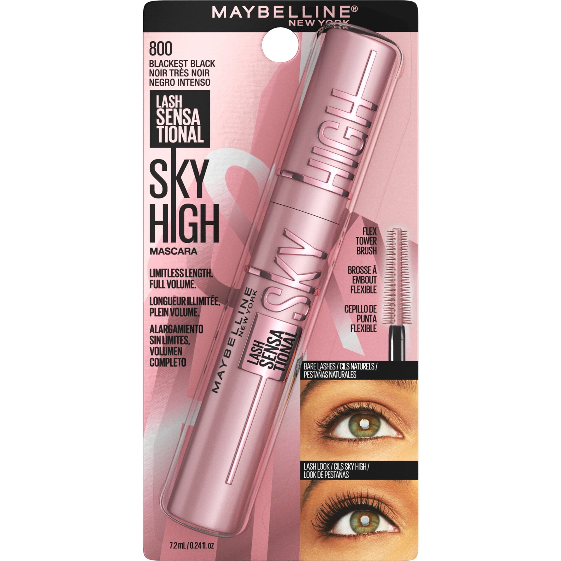 MAYBELLINE New York Lash Sensational Body Full Volume Lifting Waterproof Mascara, 904 Very Black
