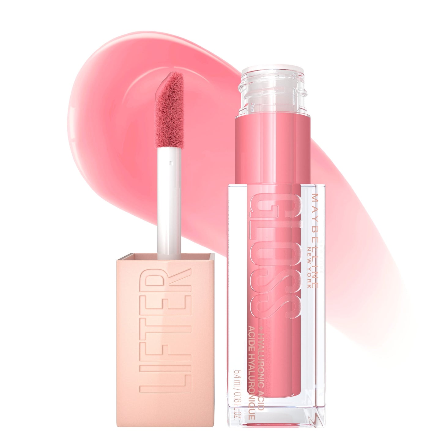 MAYBELLINE New York Lifter Gloss Lip Gloss Makeup With Hyaluronic Acid, 021 Gummy Bear, 0.18 fl. oz.