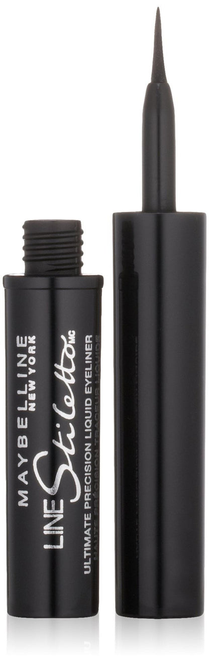 MAYBELLINE New York Line Stiletto Ultimate Precision Liquid Eyeliner, 501 Blackest Black, 0.05 oz