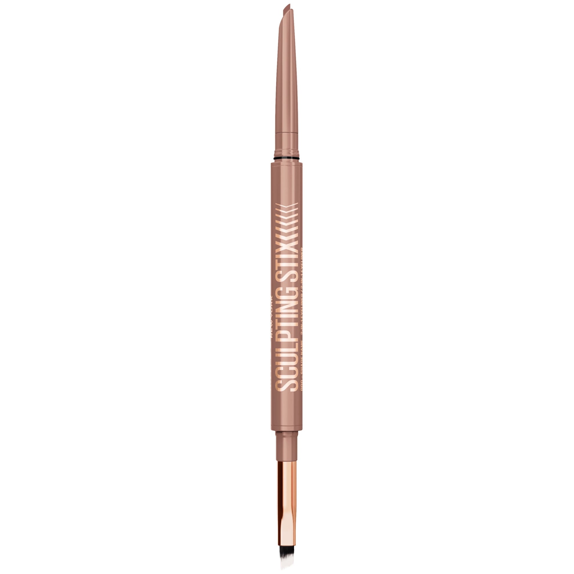 MAYBELLINE New York Sculpting Stix Double-Ended Eyeliner Pencil with Brush, 012 Hazy Taupe