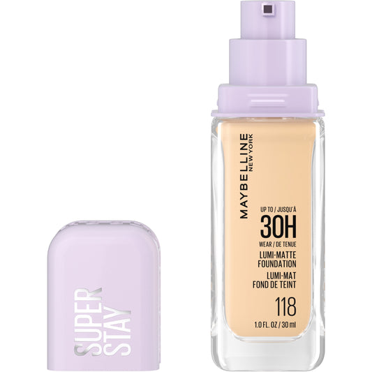 MAYBELLINE New York Super Stay Lumi-Matte Foundation Makeup, 118, 1 oz