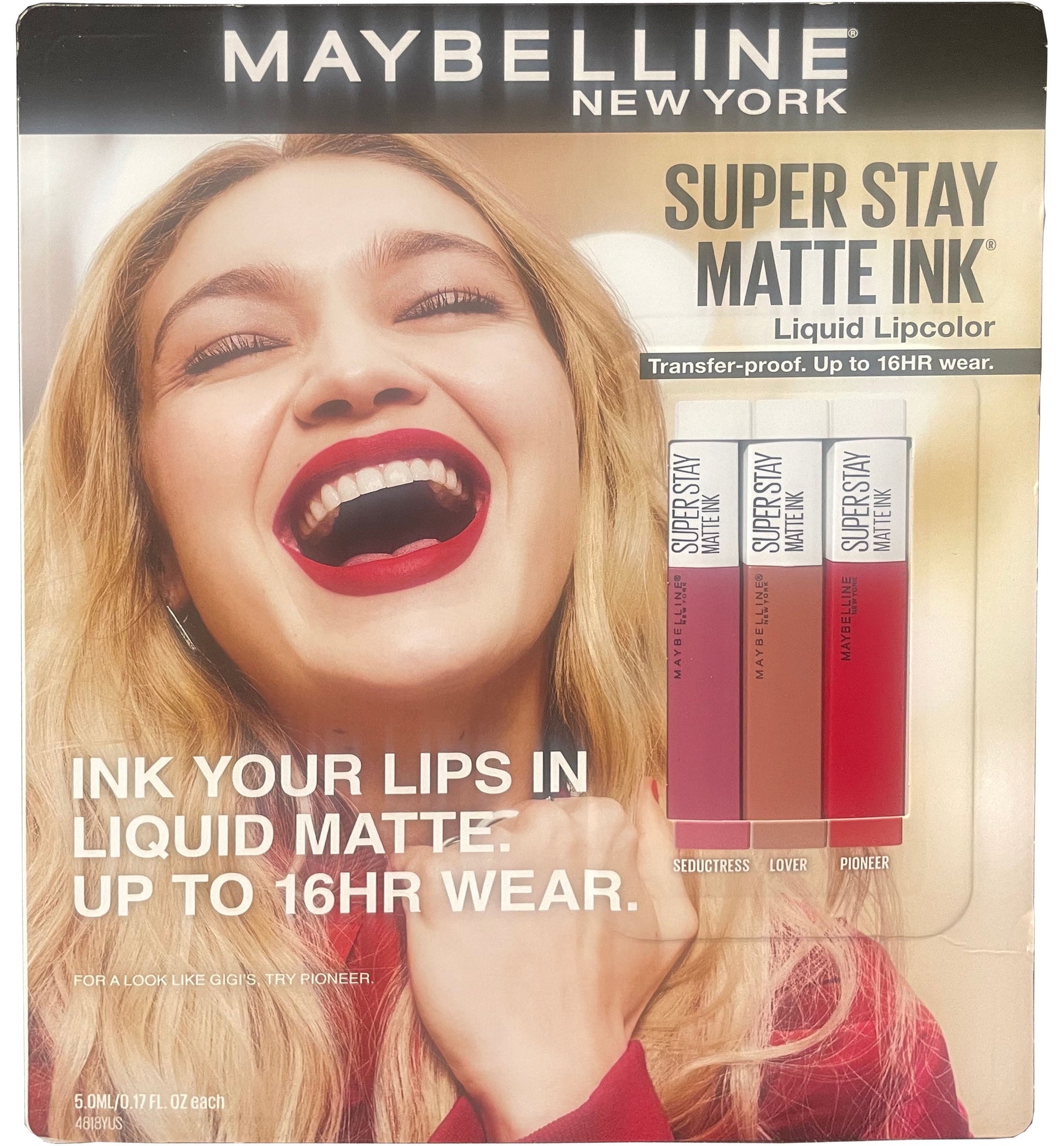 MAYBELLINE New York Super Stay Matte Ink Liquid Lipstick, 065 Seductress, 0.17 oz