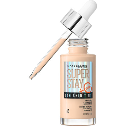 MAYBELLINE New York Super Stay Long-Lasting Skin Tint with Vitamin C, 118, 1 oz