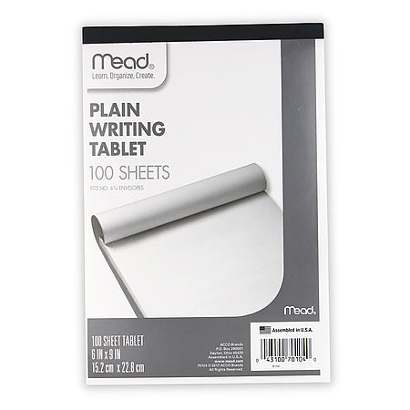 Mead® Plain Writing Tablet