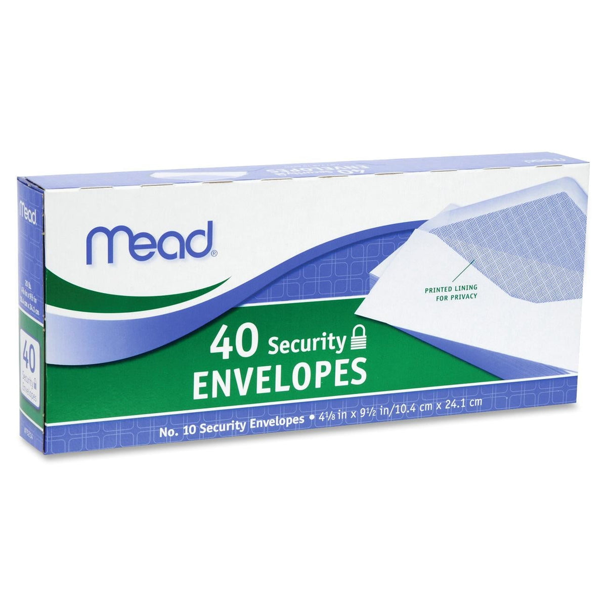 Mead #6 3/4 Security Envelopes White #6 3/4 80 ct