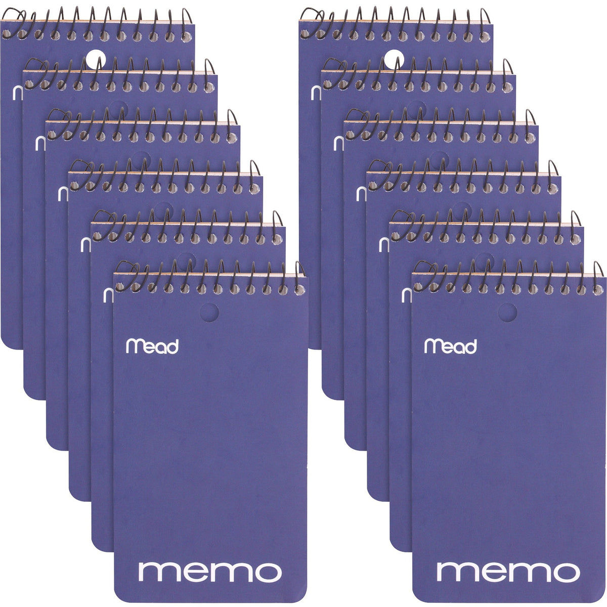 Mead Top WireBound College Ruled 3" x 5" Memo Book - Assorted colors, 60 pages