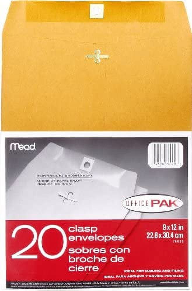 Mead Clasp Envelopes, Office Pak - 20 ct