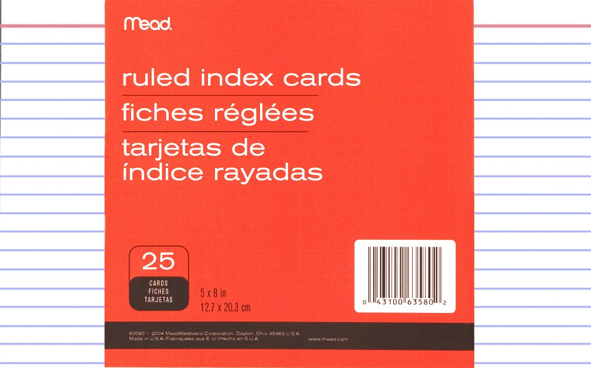 Mead Ruled Index Cards