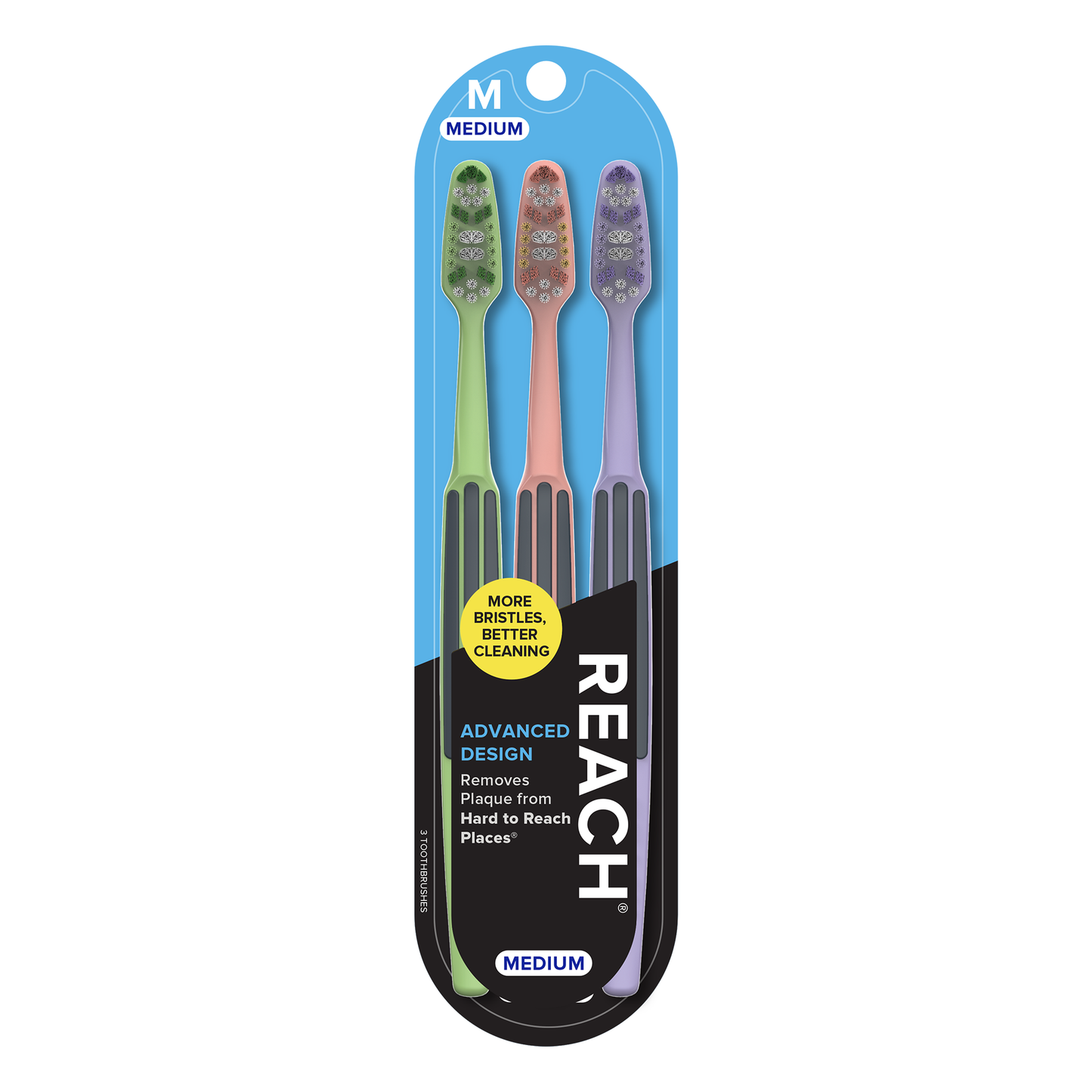 Reach Toothbrush Advanced Design Medium 3 Count (6in)