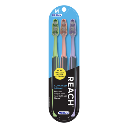 Reach Toothbrush Advanced Design Medium 3 Count (6in)