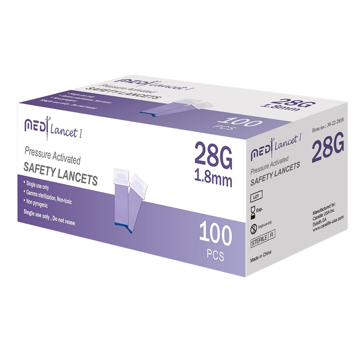 PRODIGY LANCET PRESSURE ACTIVE 28G 100CT