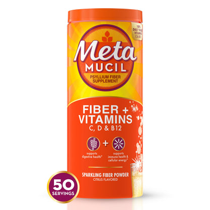 METAMUCIL FIBER+VITAMN CITRUS PWD 24.9OZ