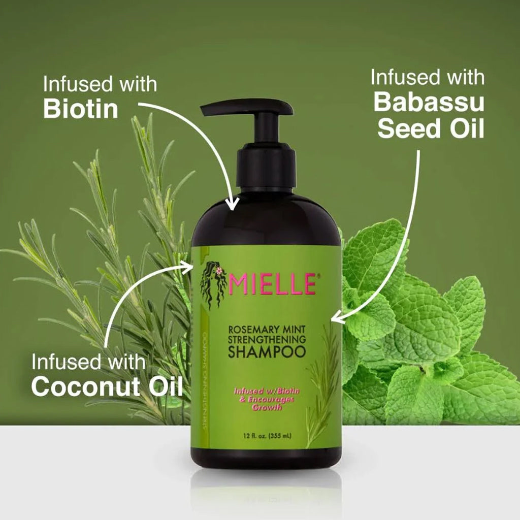 MIELLE Rosemary Mint Strengthening Shampoo, 12 oz