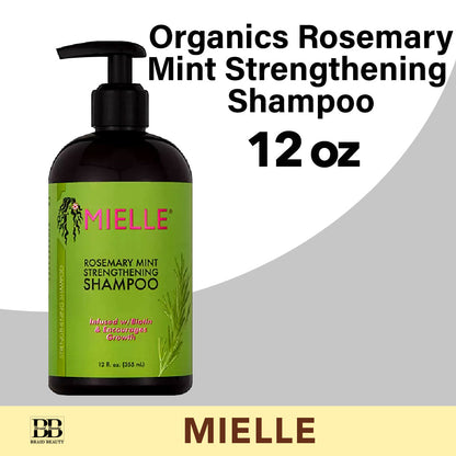 MIELLE Rosemary Mint Strengthening Shampoo, 12 oz
