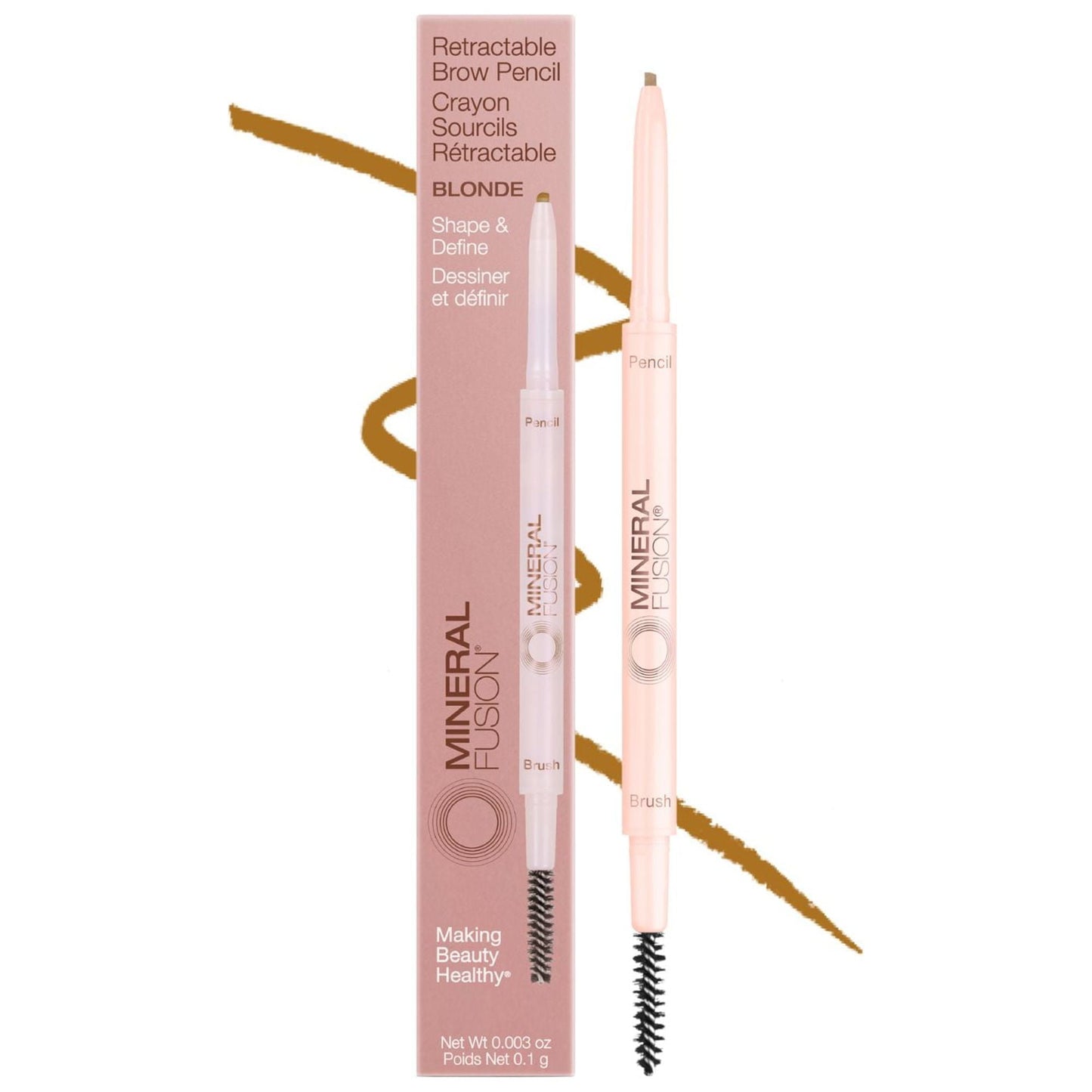 Mineral Fusion Rose Gold Retractable Brow Pencil - Blonde