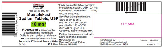 MONTELUKAST SODIUM TB 10MG 90