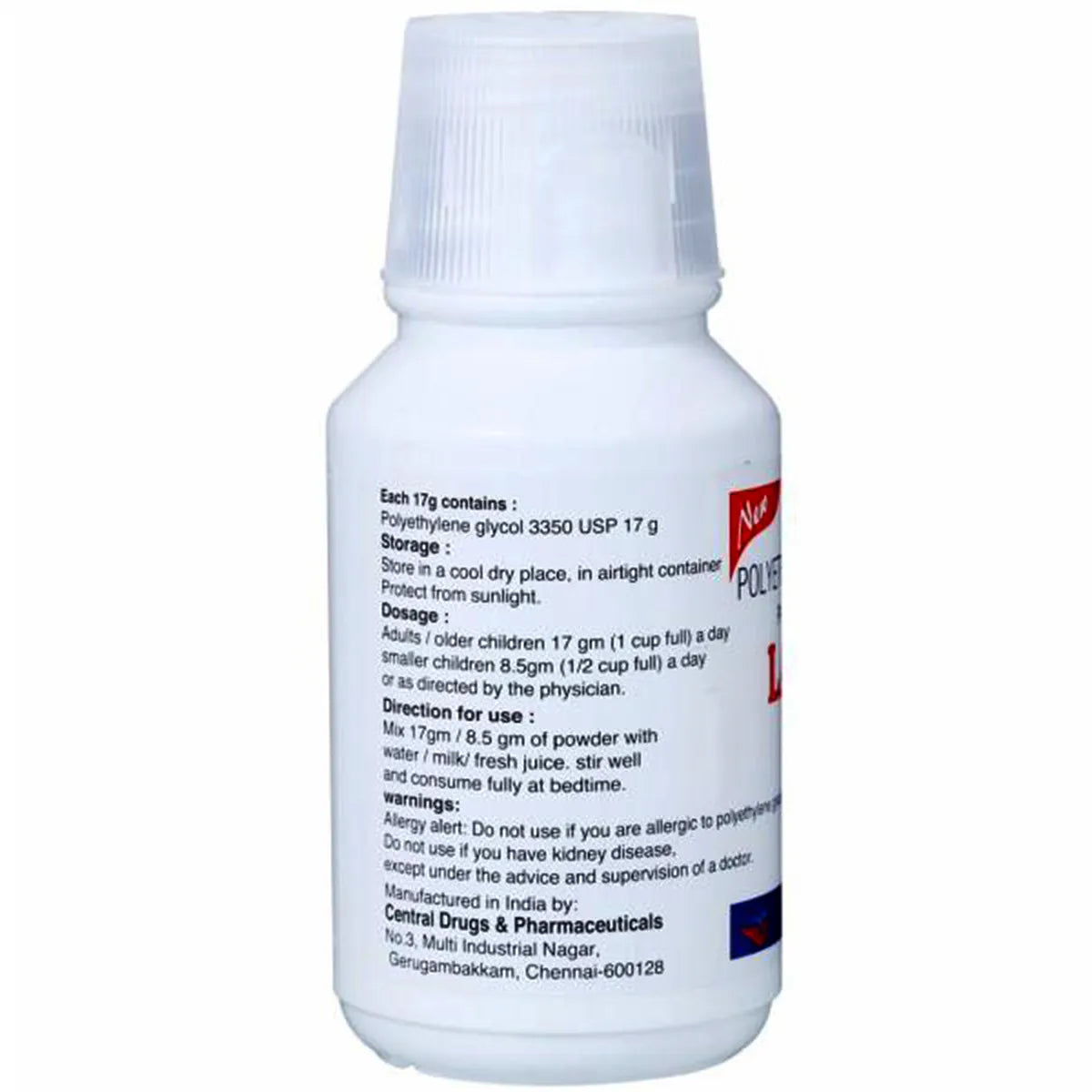 POLYETHYLENE GLYCOL 17GM POWDER 510GM