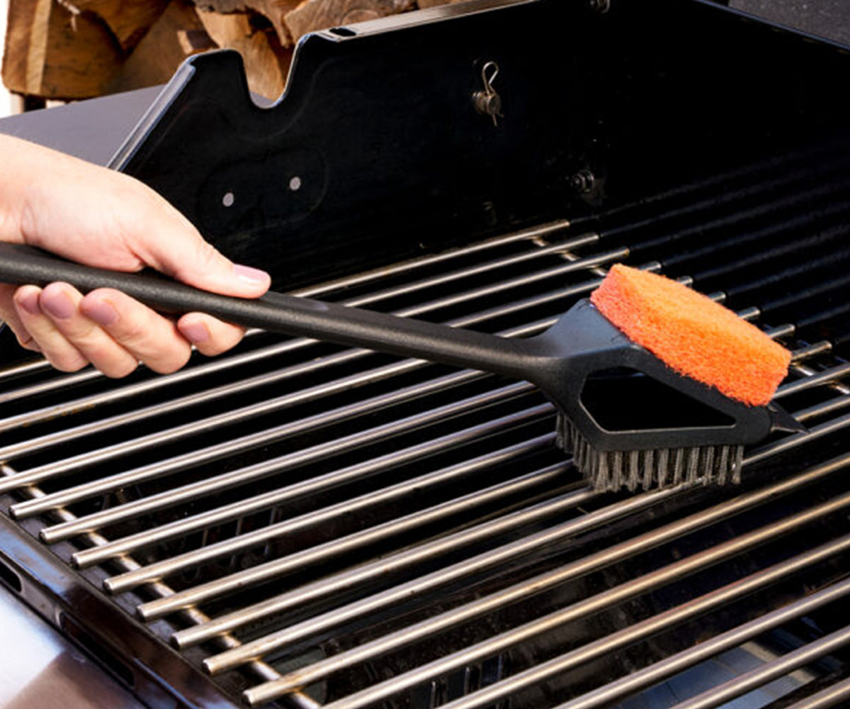 Mr. Bar-B-Q Dual Head Grill Brush Scrub Pad and Scraper