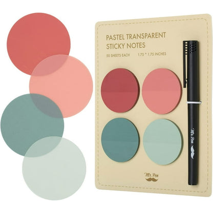 Redi-Tag Translucent Sticky Notes, Pastel Colors
