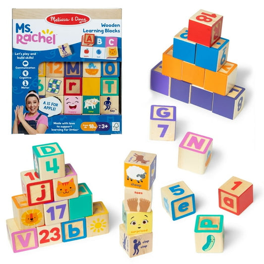 Melissa & Doug Ms. Rachel Wooden Learning Blocks and Activity Cards
