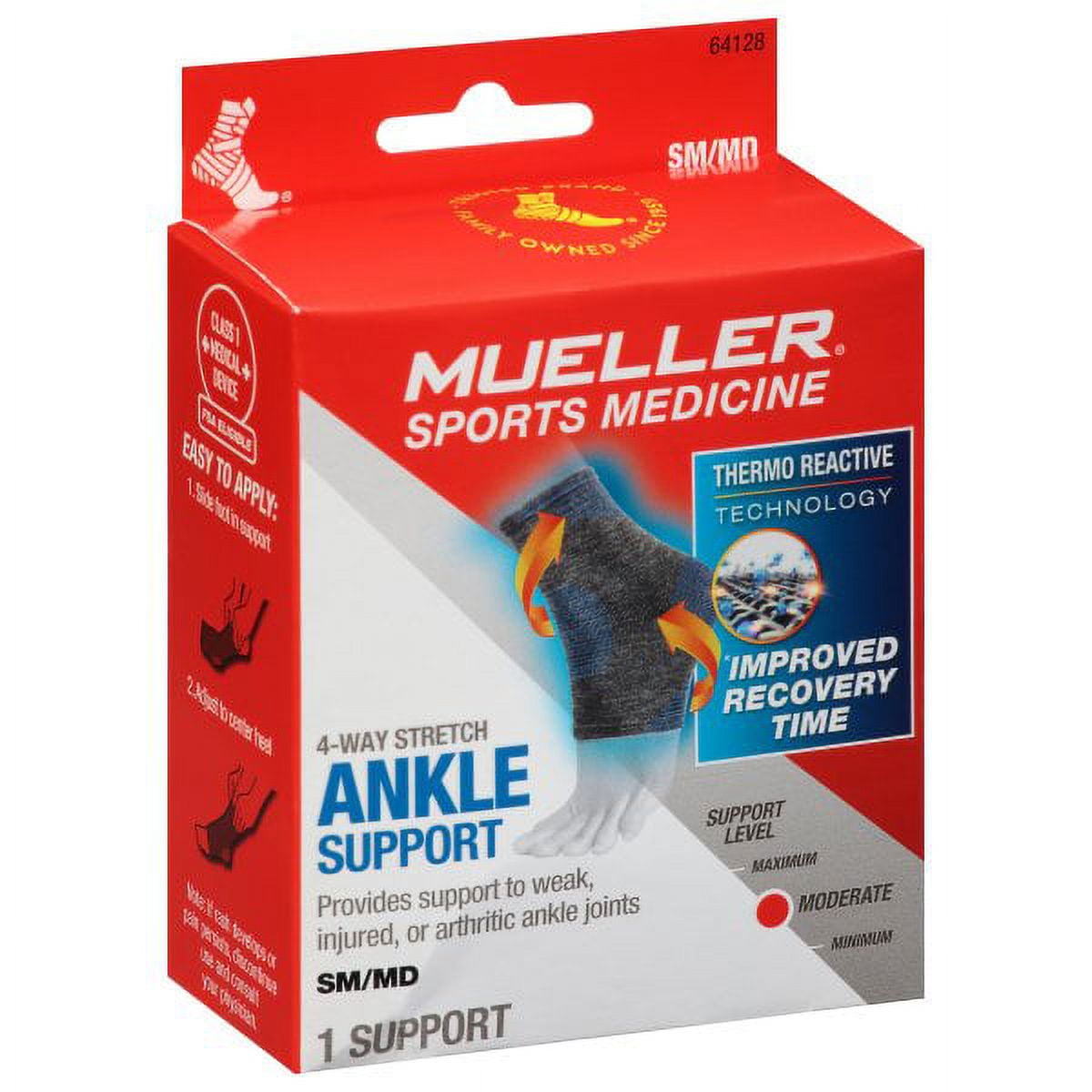 MUELLER 4-WAY STCH KN SPT SB S/M