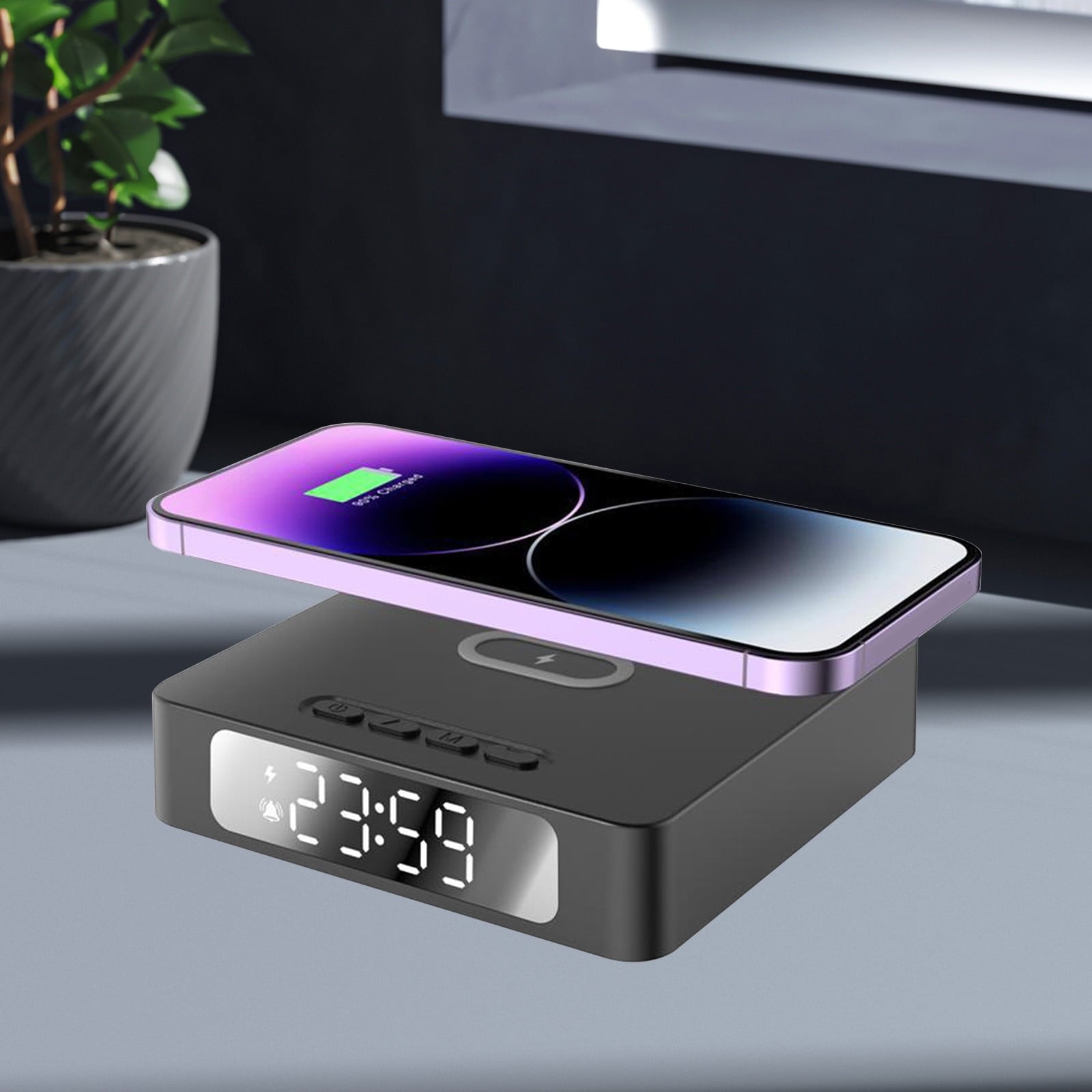 CHARGEWORX 2IN1 WRLS ALM CLOCK