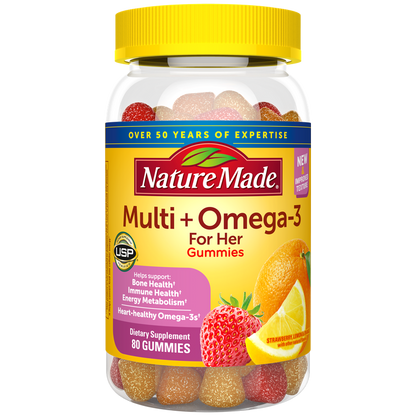 MULTI +OMEGA 3 GUMMIES 80CT NAT MADE
